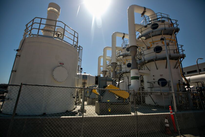 PLAYA DEL REY, CA - AUGUST 04: Hyperion Water Reclamation Plant continues their recovery while under increasing scrutiny and criticism following a massive raw sewage spill into Santa Monica Bay on Wednesday, Aug. 4, 2021 in Playa Del Rey, CA. (Jason Armond / Los Angeles Times)
