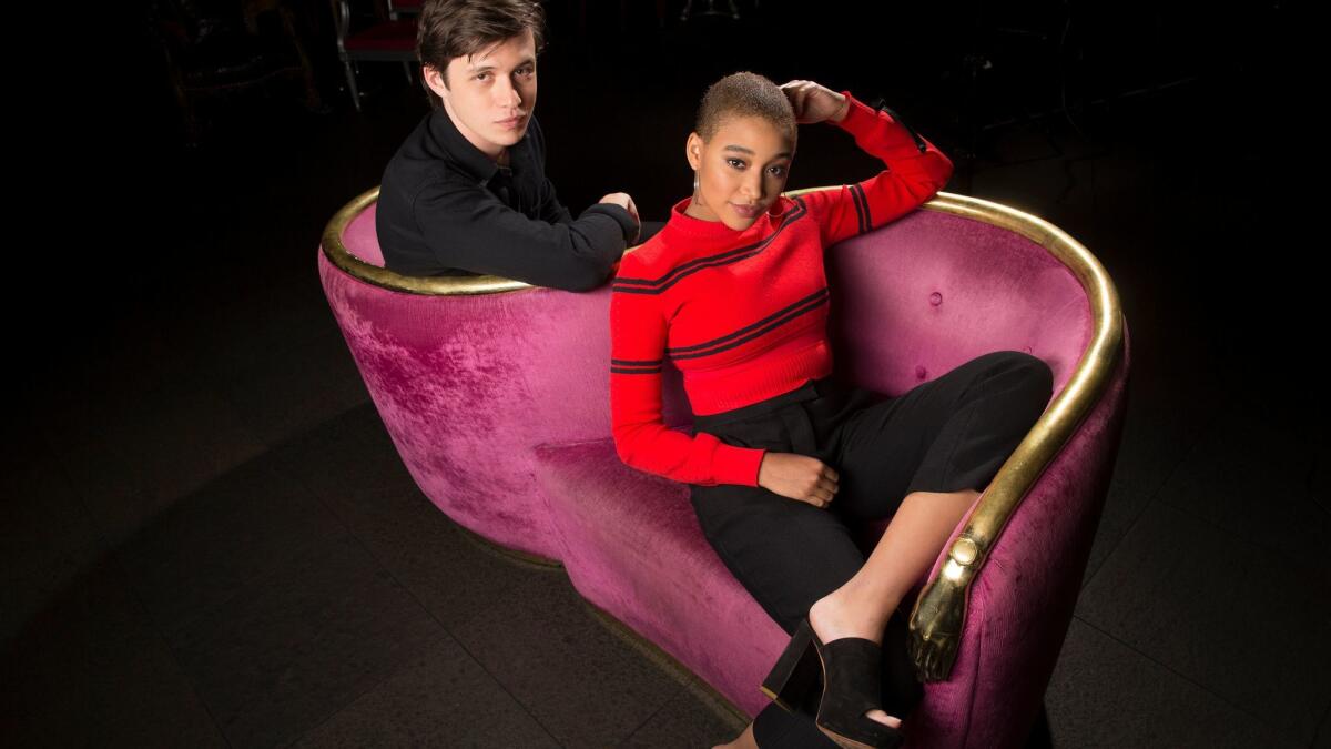 The new movie "Everything, Everything" stars Amandla Stenberg and Nick Robinson, photographed at the Bazaar restaurant in Beverly Hills.