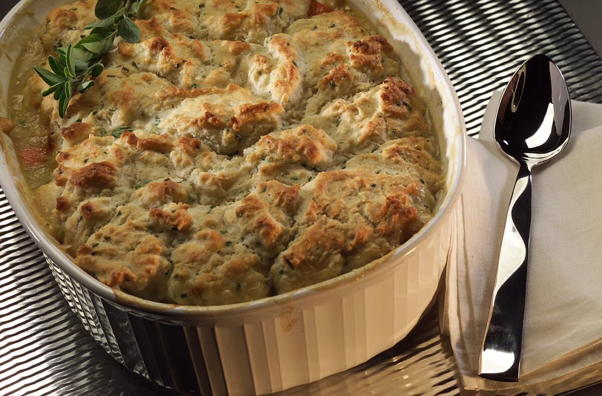 A great way to make use of leftovers. Recipe: Turkey pot pie with biscuit crust