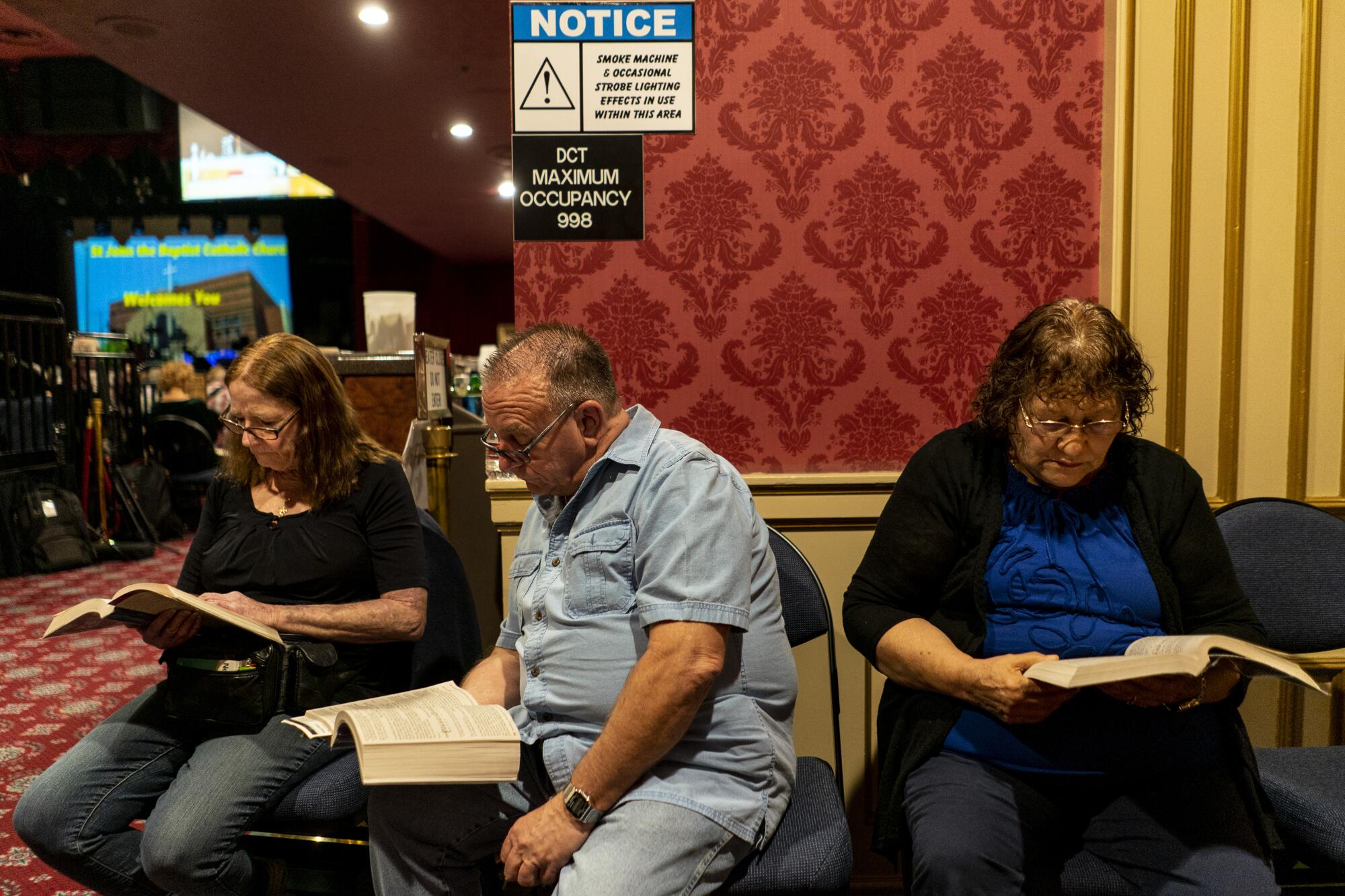 Parishioners attend Mass