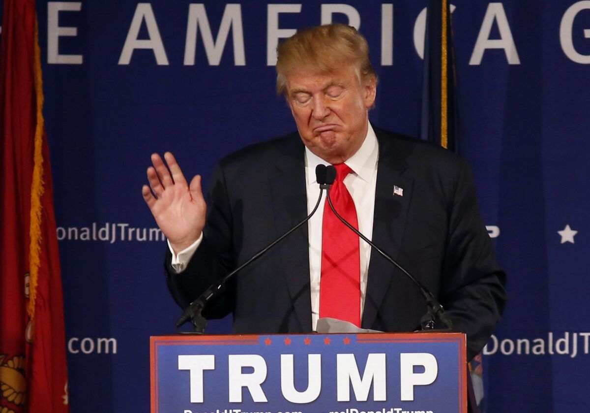 Republican presidential candidate Donald Trump, speaking at a rally at the USS Yorktown in South Carolina on Monday, defended his proposal to ban Muslims from entering the country.
