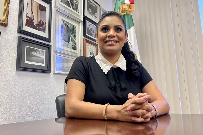 Montserrat Caballero, 39, durante su visita al Consulado General de México en San Diego el jueves 19 de agosto