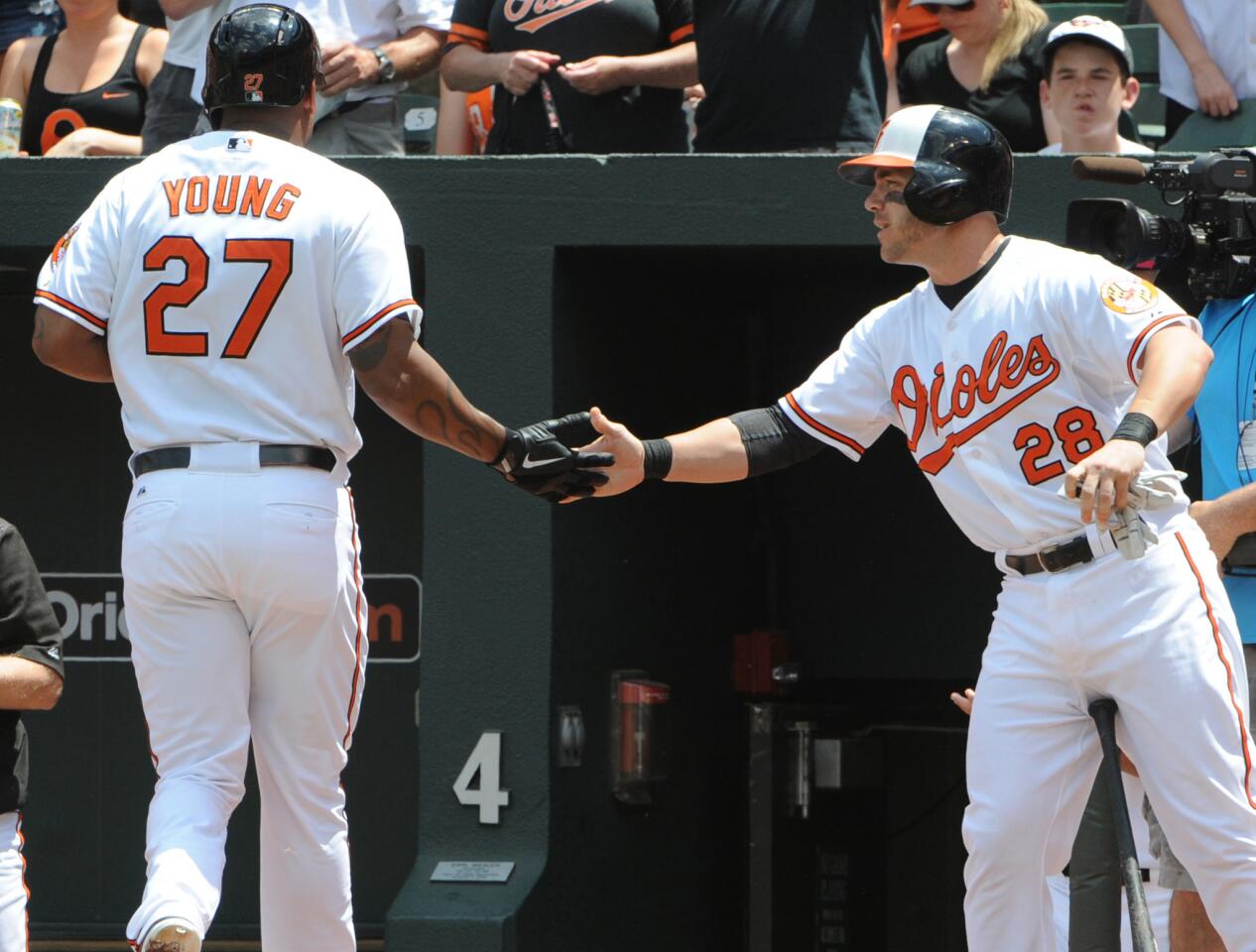 Delmon Young and Steve Pearce