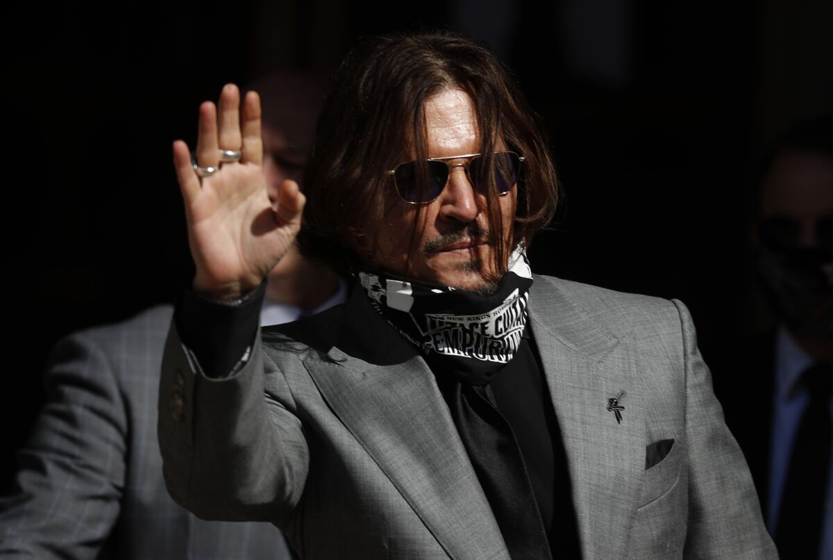Johnny Depp arrives at the High Court in London on Tuesday for the final arguments in his libel lawsuit against the Sun.