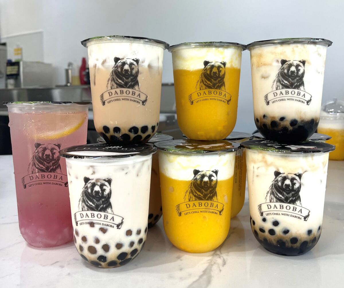 Some of the boba beverages that will be available at Daboba Rancho Bernardo.