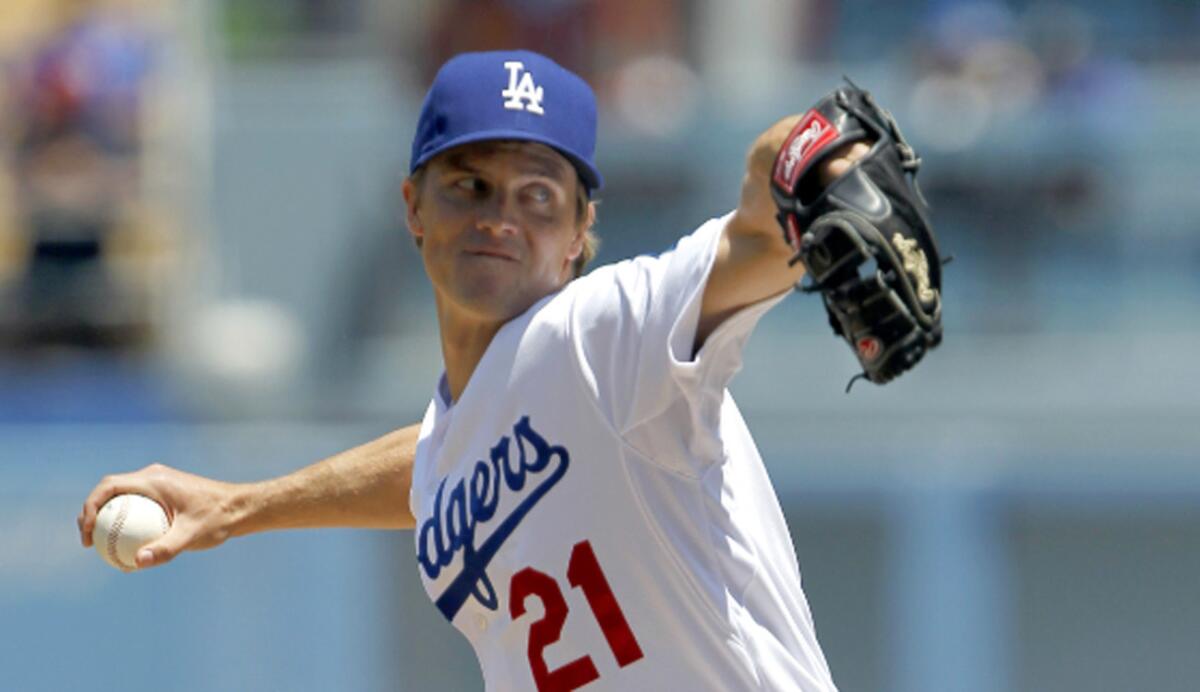 Zack Greinke improved to 11-1 when pitching immediately after a Dodgers loss by beating the Giants on Saturday.