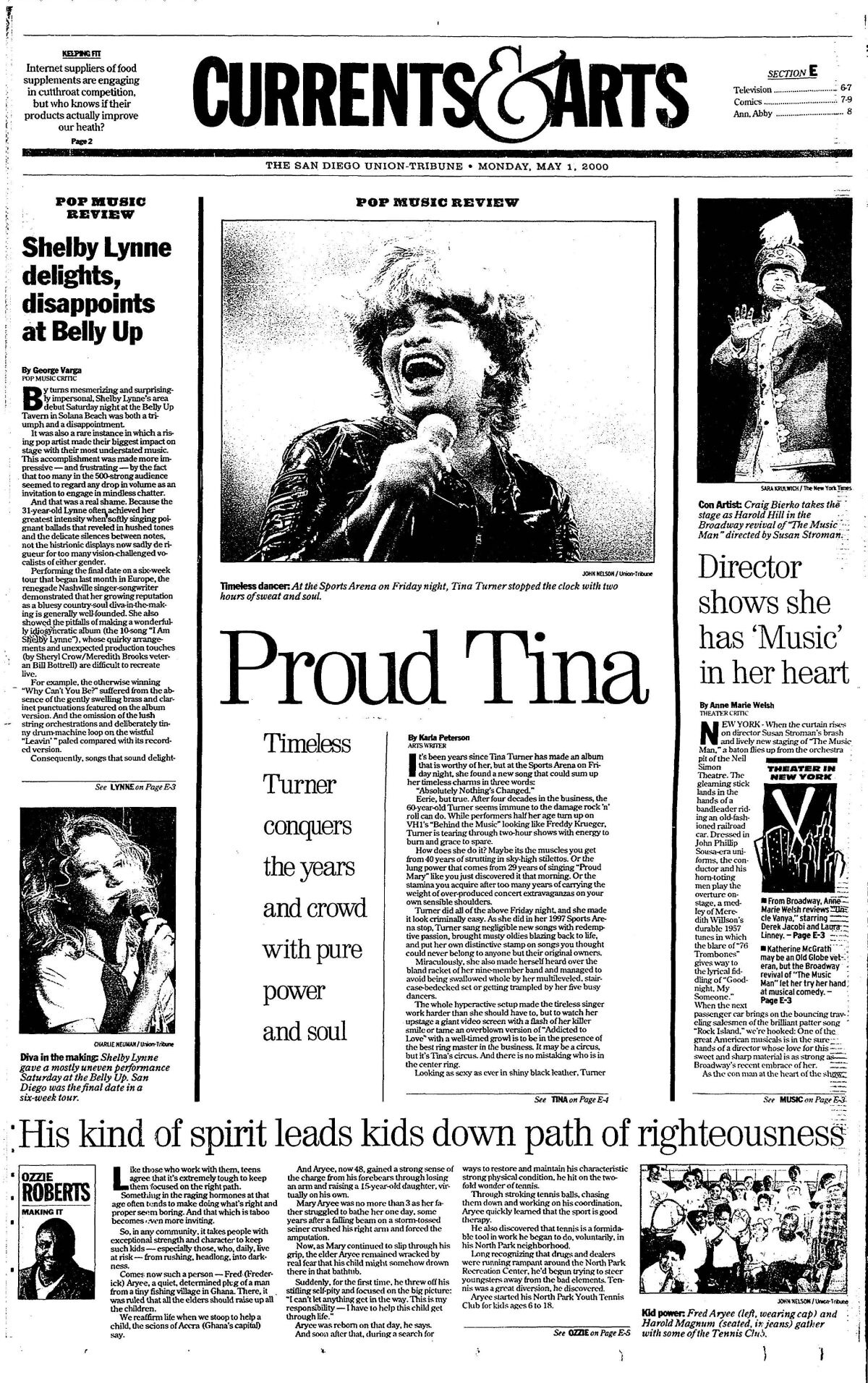 "Proud Tina," The San Diego Union-Tribune, May 1, 2000, page #-1.