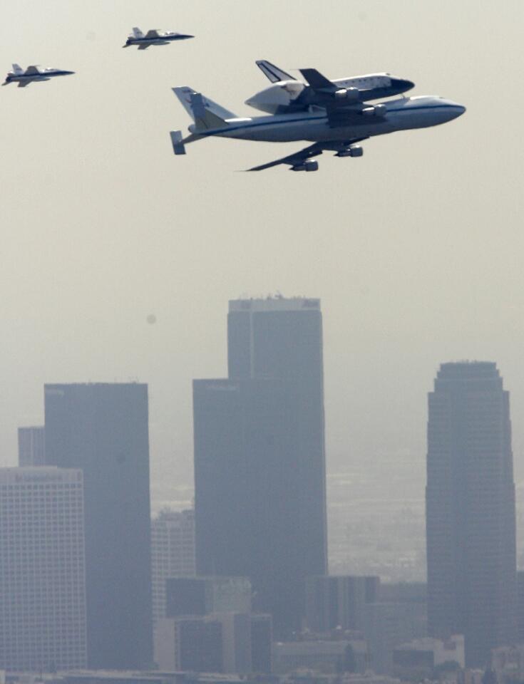 Photo Gallery: Space Shuttle flies over Griffith Park, Glendale