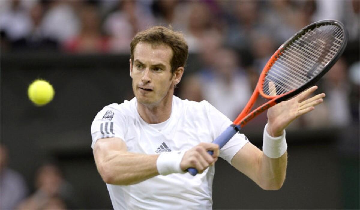 Andy Murray defeated Tommy Robredo of Spain 6-2, 6-4, 7-5 in the third round of the men's singles competition at Wimbledon on Friday.