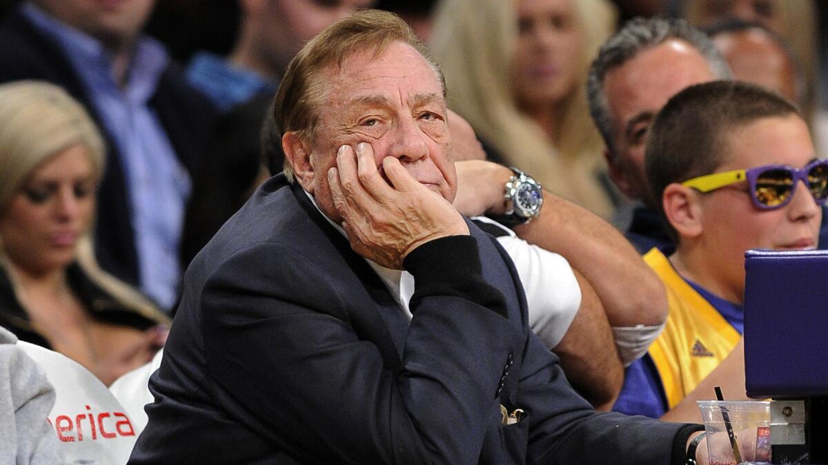 Former Clippers owner Donald Sterling watches a game against the Lakers in 2011.