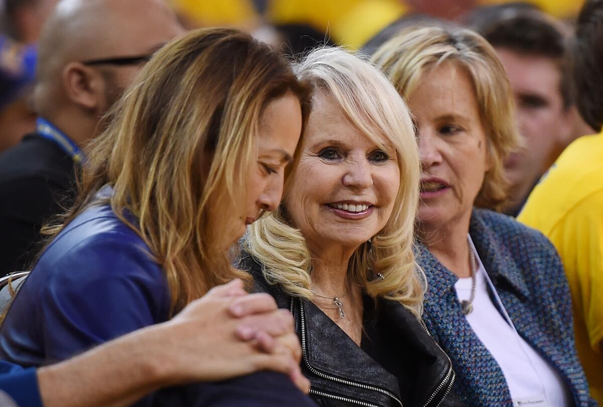 Rochelle "Shelly" Sterling, center, was at Oracle Arena on Sunday to watch the Clippers-Warriors game. She also attended Tuesday's game at Staples Center.