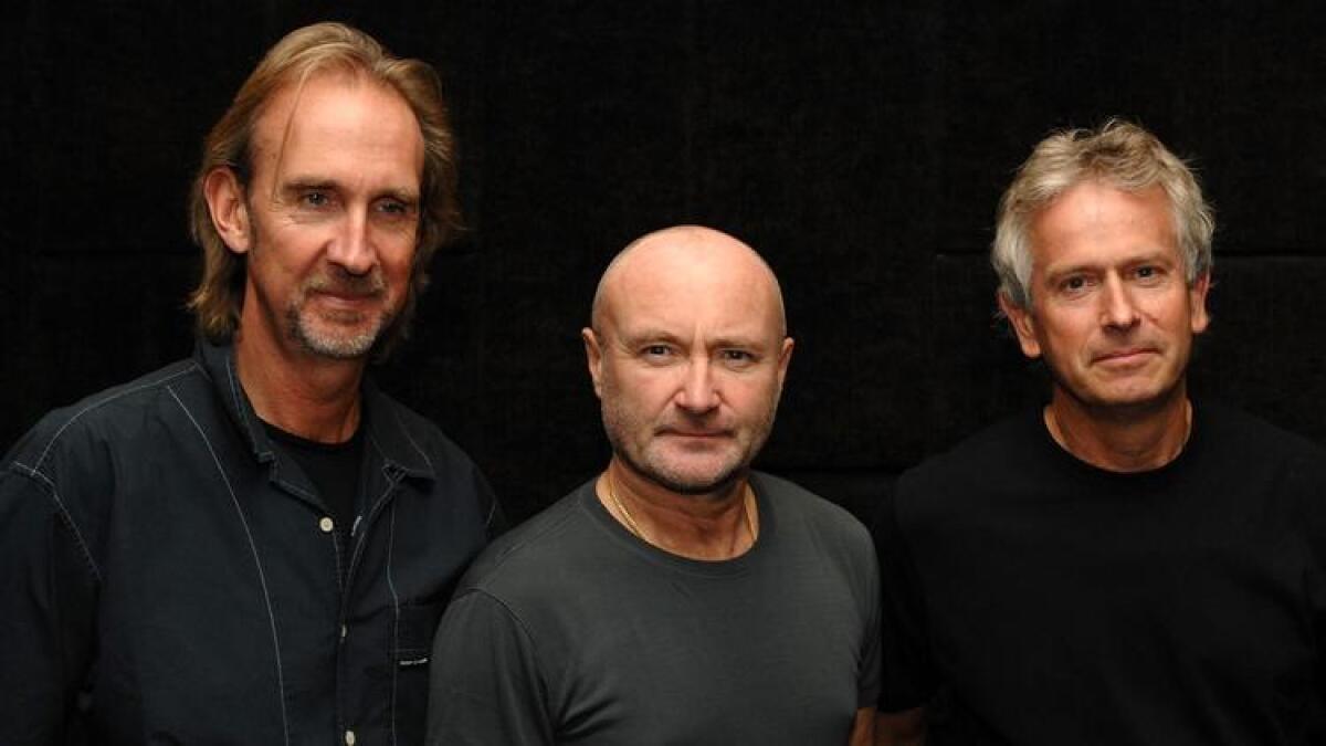 Mike Rutherford, left, Phil Collins and Tony Banks of Genesis in 2007.