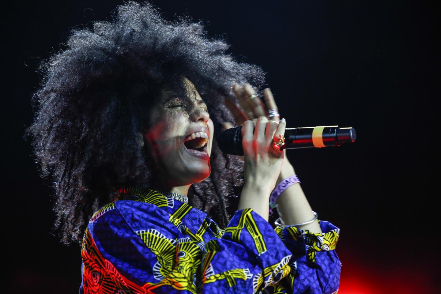 Ibeyi performs on the Gobi stage at the Coachella Valley Music and Arts Festival during Weekend 2, 2018.