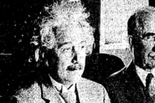 The headlines read: "Visiting scientist views parade in comfortable seclusion;" and: "Einstein enjoys pageant."