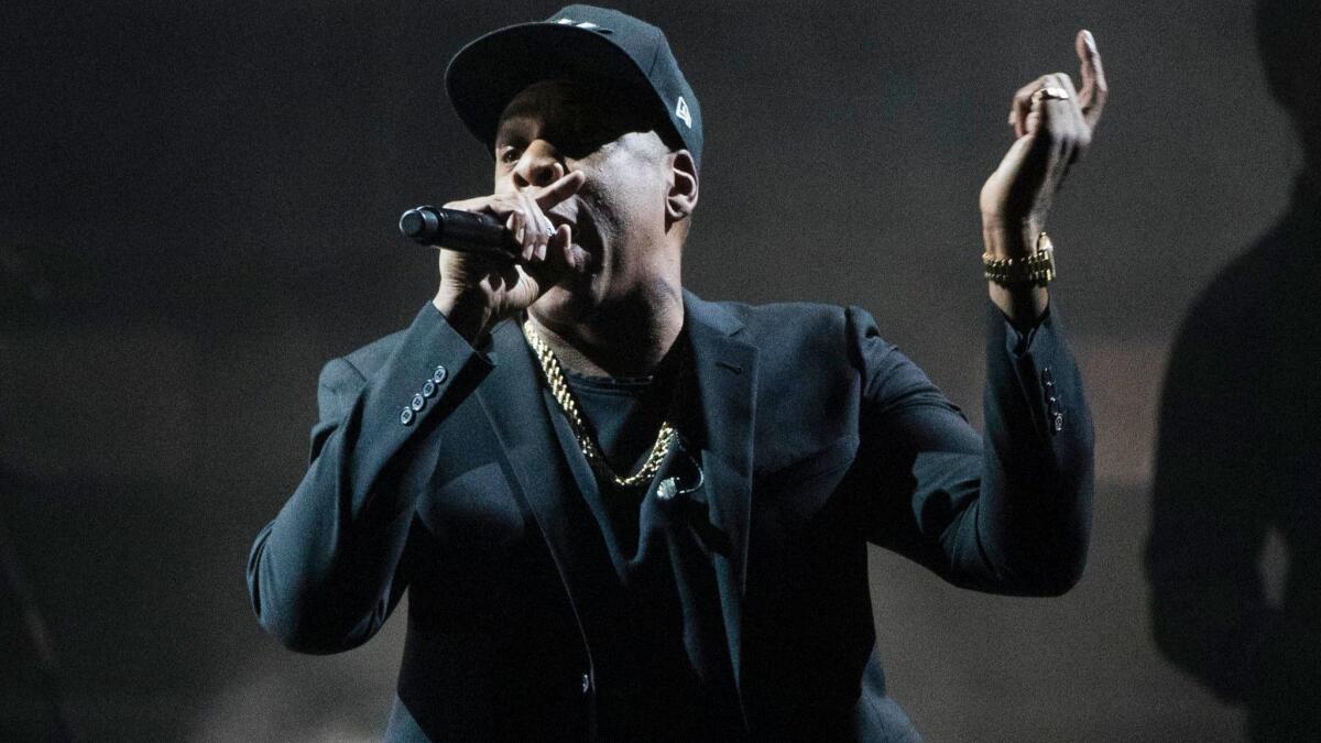 Jay-Z at a campaign rally last year for Democratic presidential candidate Hillary Clinton in Cleveland.