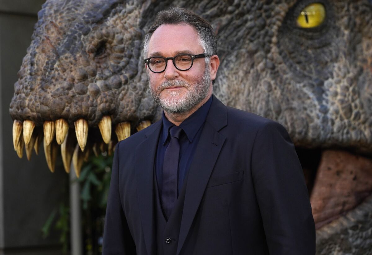 Director Colin Trevorrow arrives at the premiere of "Jurassic World Dominion" on Monday. June 6, 2022, at the TCL Chinese Theatre in Los Angeles. (AP Photo/Chris Pizzello)