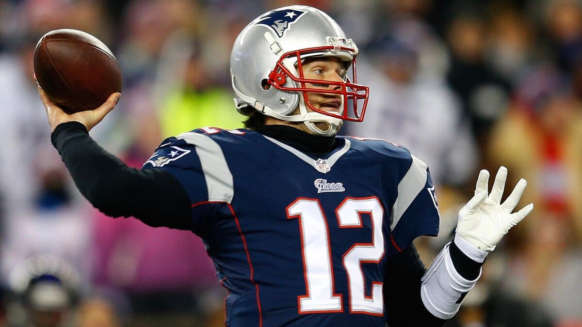 New England Patriots quarterback Tom Brady passes during last week's win over the Baltimore Ravens in the AFC divisional playoffs.