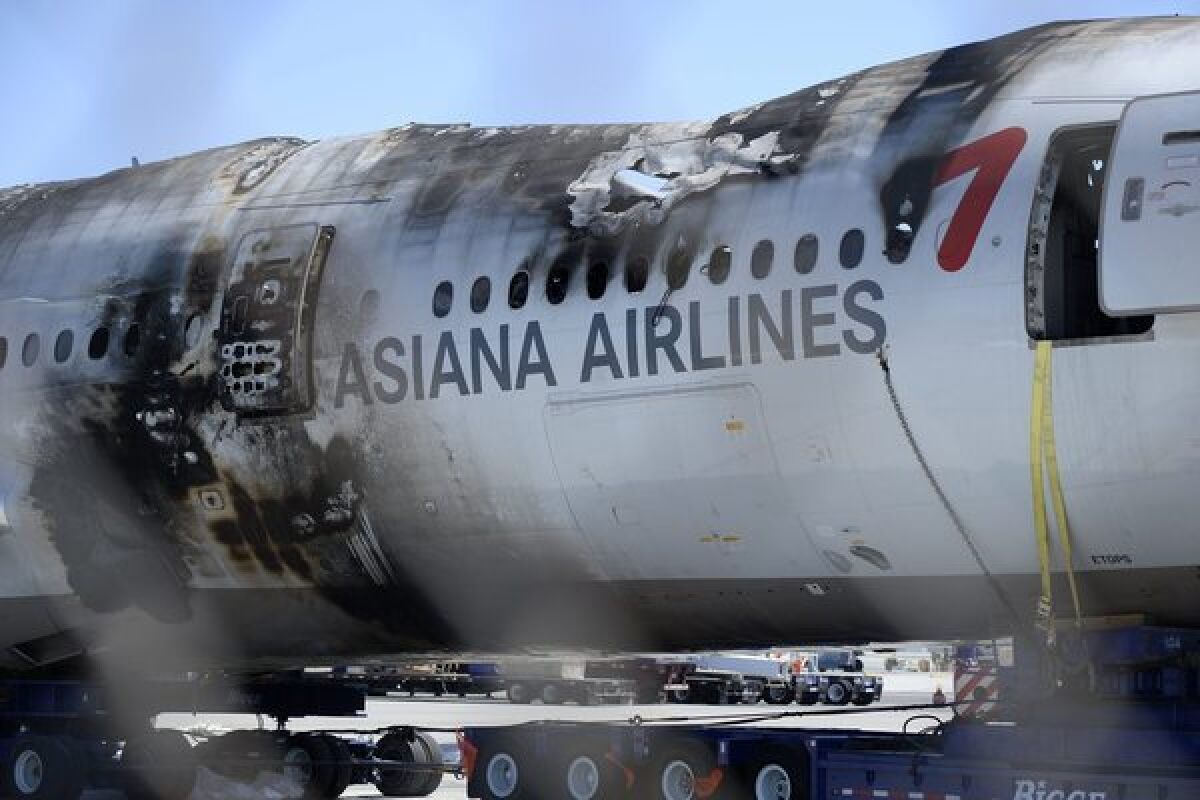 The wreckage of the Asiana Airlines Flight 214