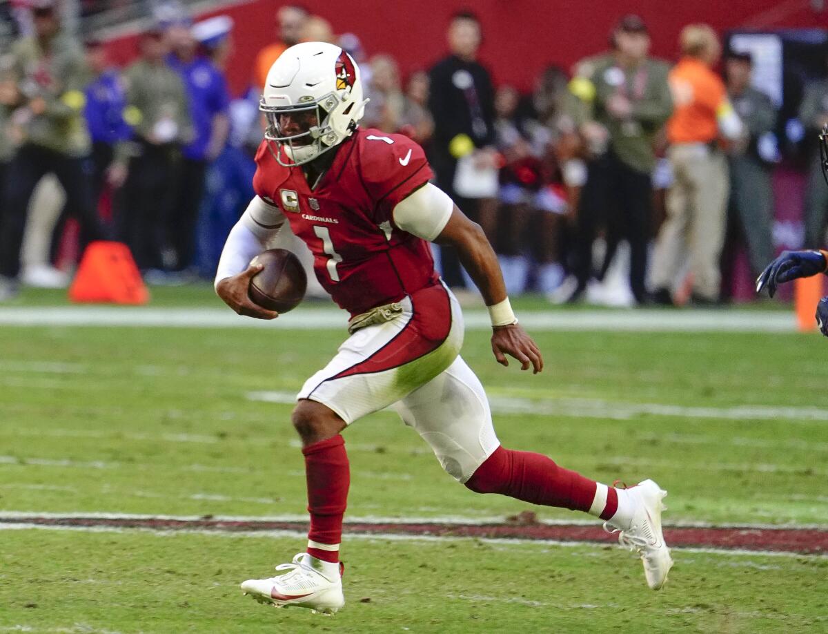 Arizona Cardinals quarterback Kyler Murray scrambles against the Seattle Seahawks on Nov. 6.