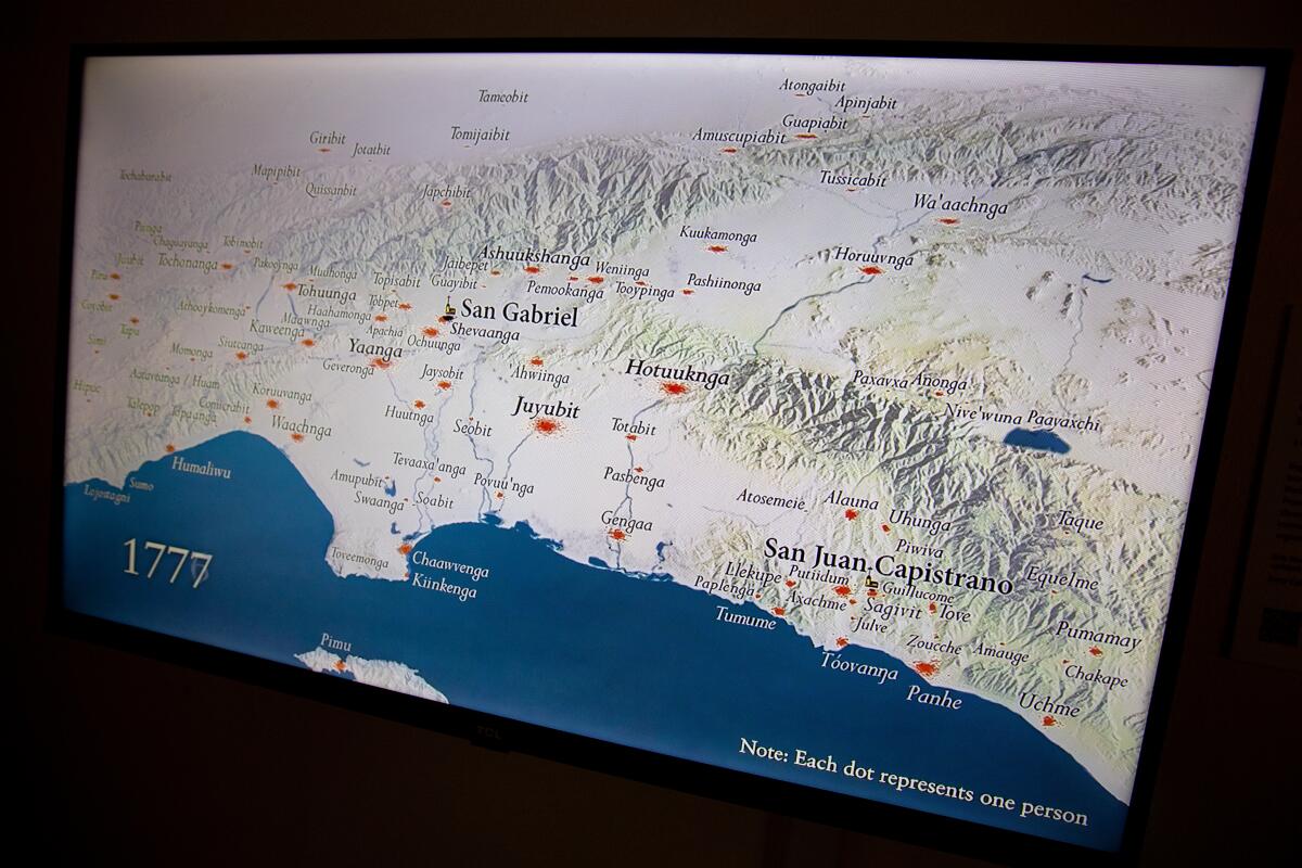 Video monitor showing a digital map of 1777.