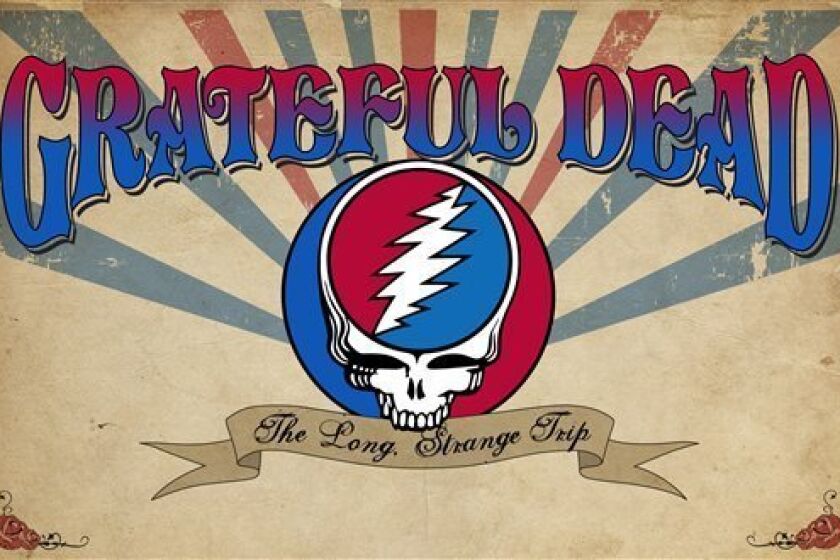 This Jan. 18, 2012 photo provided by the Rock and Roll Hall of Fame and Museum shows the banner for an exhibit on the Grateful Dead at the Cleveland museum, "Grateful Dead: The Long, Strange Trip." (AP Photo/Rock and Roll Hall of Fame and Museum)