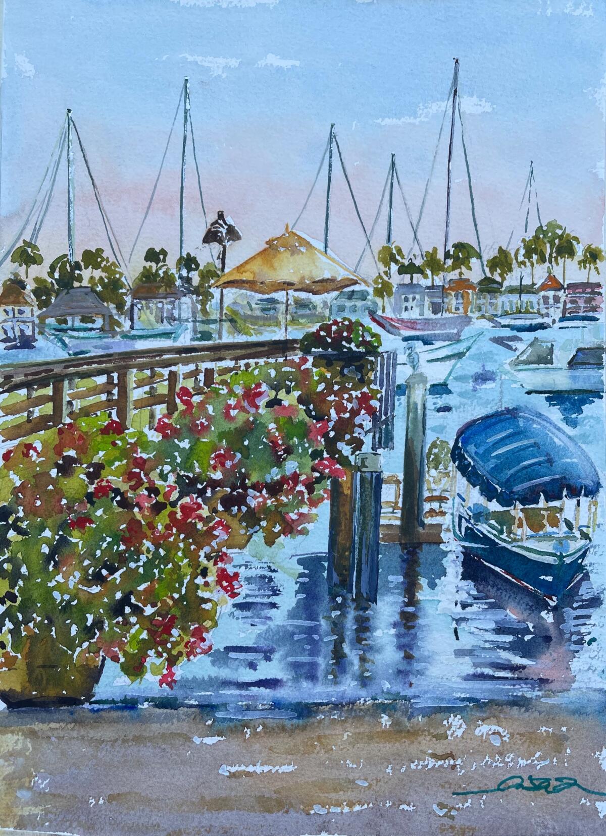 Artist Lisa Fu's painting of Balboa Island will be among the works shown at the Art in the Park on Sept. 23.