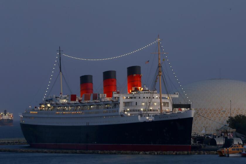 LONG BEACH, CALIF. - SEPT. 25, 2019. Four years after a marine survey warned that the Queen Mary’s state of decay was “approaching the point of no return,” new inspection reports revealed some areas of the ship are still suffering from deterioration. In a June report, an inspector wrote that his findings caused him to have “significant doubt about the maintenance and safety upkeep of the property.” (Luis Sinco/Los Angeles Times)