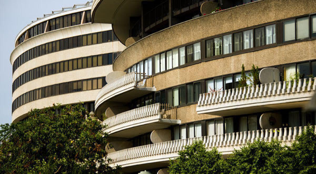 The Watergate complex in Washington, as seen on June 11, 2012. June 17, 2012, marks the 40th anniversary of the infamous Watergate break-in, which brought down the presidency of Richard M. Nixon. Nixon resigned in August 1974 for his administration's role in the 1972 burglary.