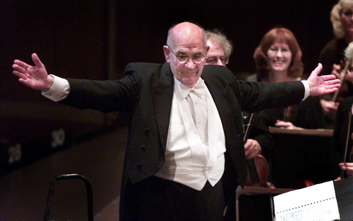 Conductor Paul Salamunovich at the Dorothy Chandler Pavilion in 2001.