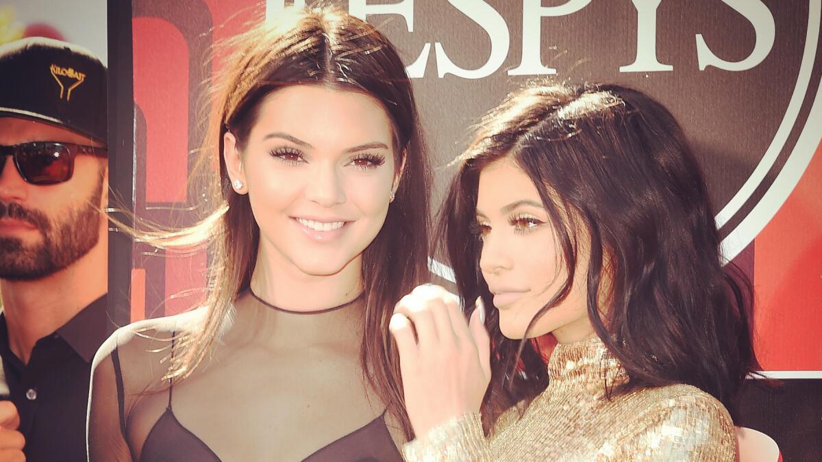 TV personalities Kendall Jenner and Kylie Jenner arrive at the 2015 ESPYS at the Microsoft Theater on Wednesday.