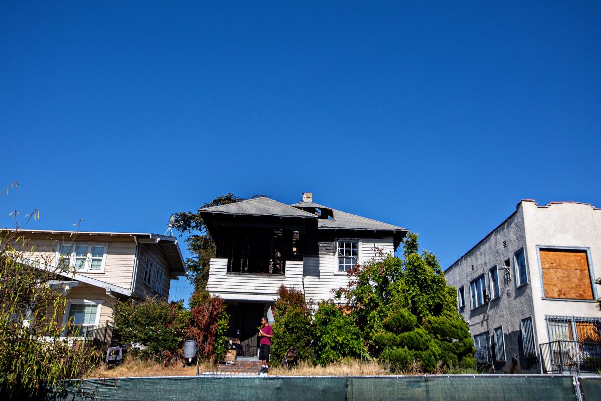  An abandoned and burned-out home