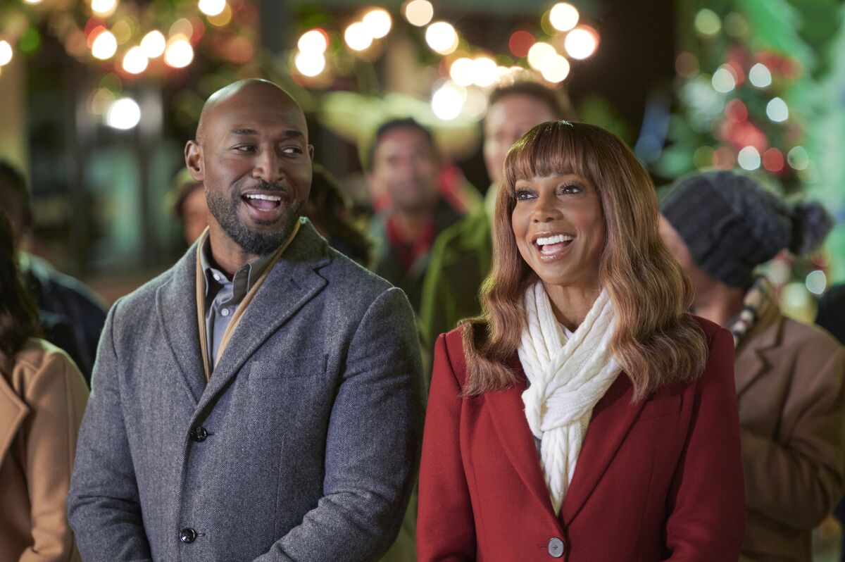 Adrian Holmes and Holly Robinson Peete in "The Christmas Doctor." 