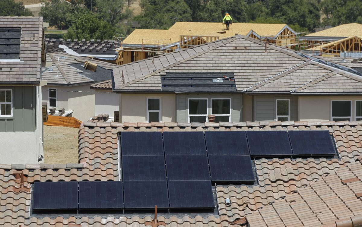 Solar panels on new houses