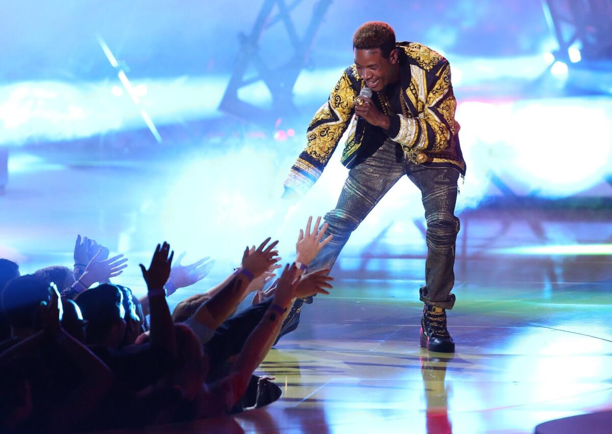 Fetty Wap performs at the MTV Movie Awards at the Nokia Theatre on Sunday, April 12, 2015, in Los Angeles. (Photo by Matt Sayles/Invision/AP)