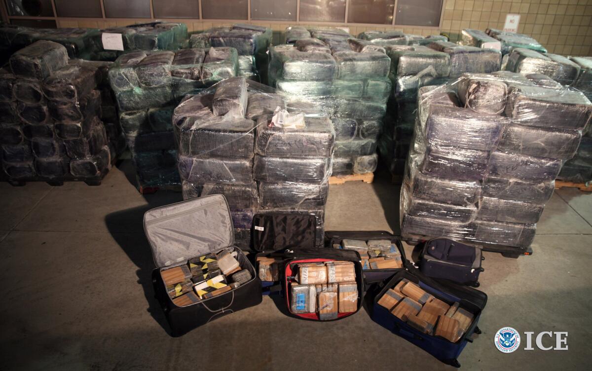 More than eight tons of marijuana and cocaine seized from a tunnel designed to smuggle drugs from Tijuana, Mexico, to San Diego.