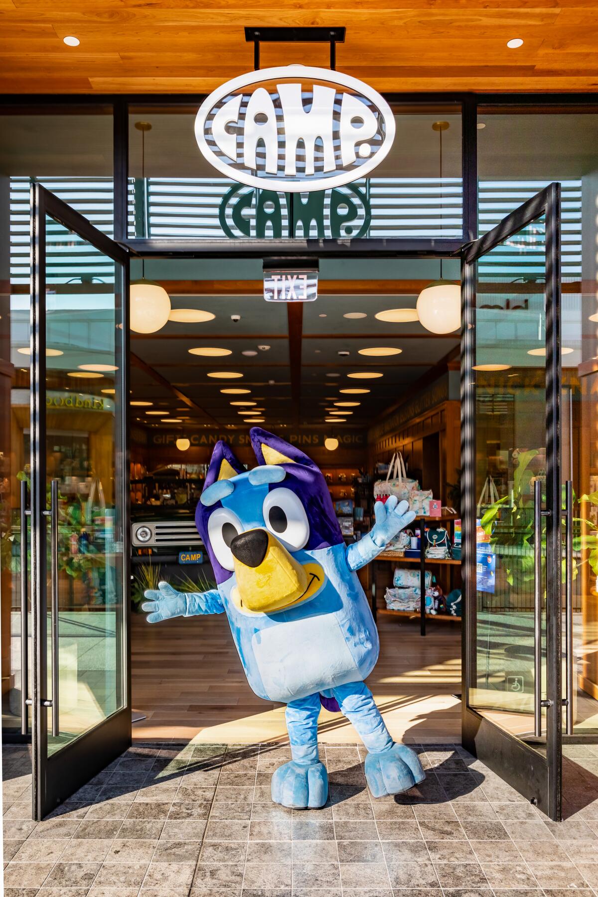 Bluey outside Camp Los Angeles.