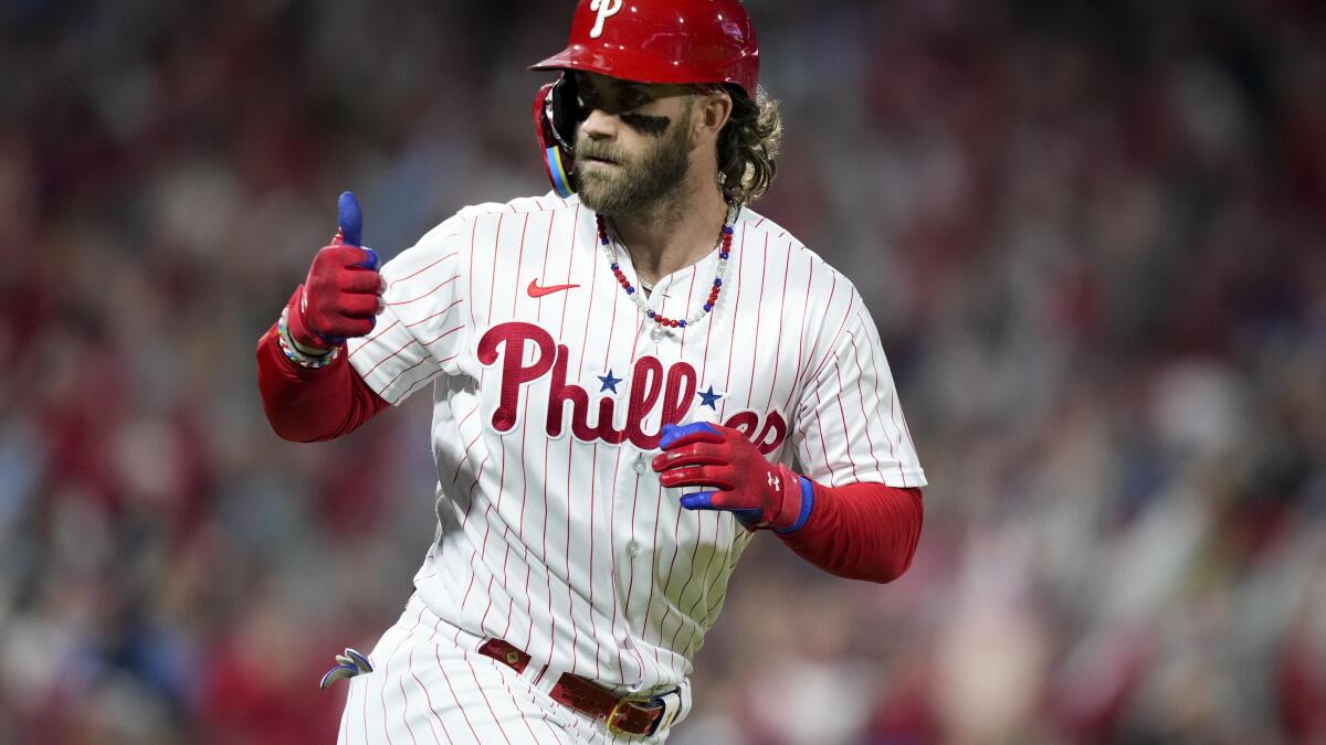 Harper, Schwarber, Castellanos power Phillies past Diamondbacks 5-3 in Game  1 of NLCS - The San Diego Union-Tribune