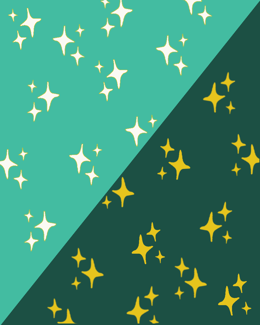 An illustration of stars on a green background.