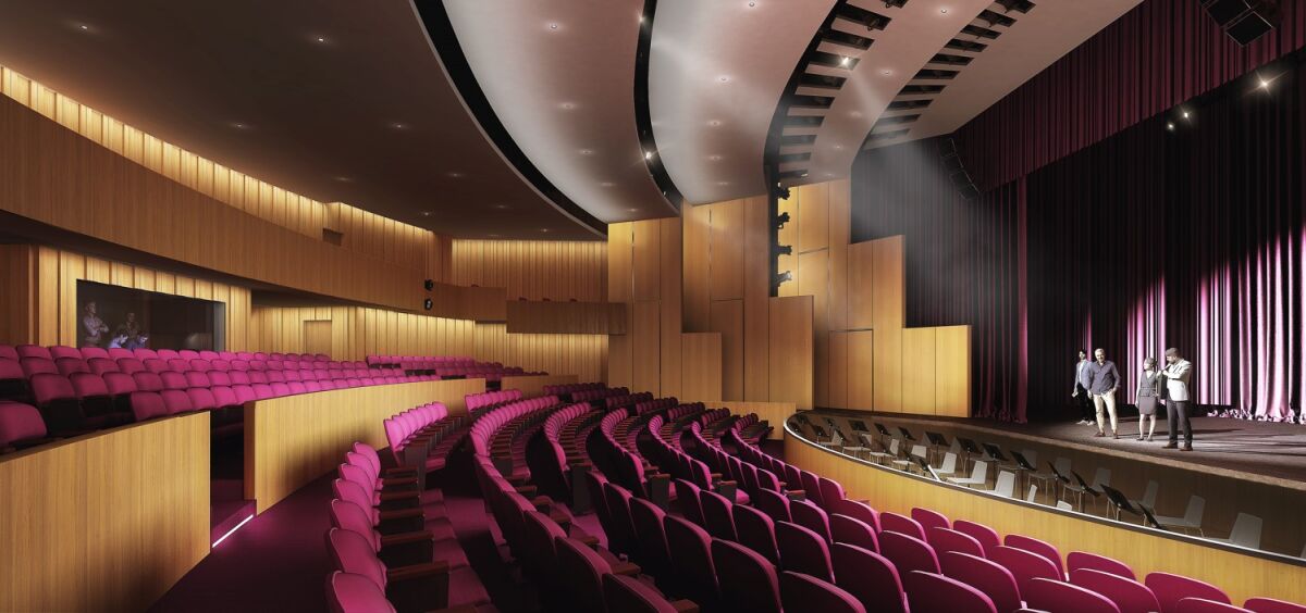 A rendering of UCLA's new Whitney Family Theater in the Freud Playhouse.