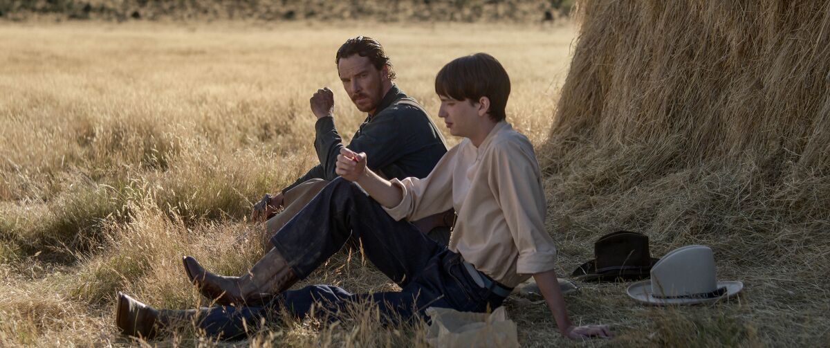Benedict Cumberbatch and Kodi Smit-McPhee in 'The Power of the Dog'