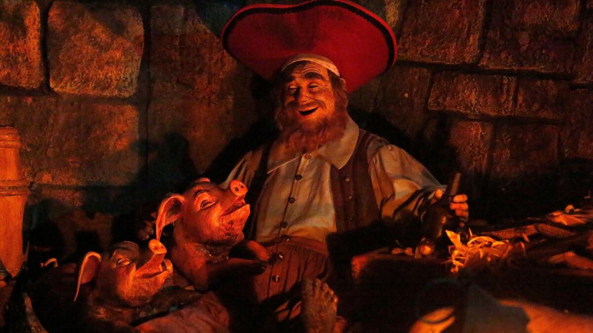 A scene from Pirates of the Caribbean at Disneyland.