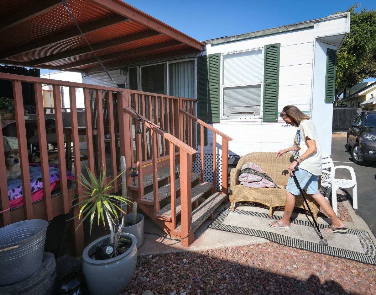 Tricia Harrelson, who has lived at the Siesta RV Park on Palm Avenue in Imperial Beach for the past 26 years, and the rest of the residents were forced to think about other housing options because the owner had agreed to sell the property.