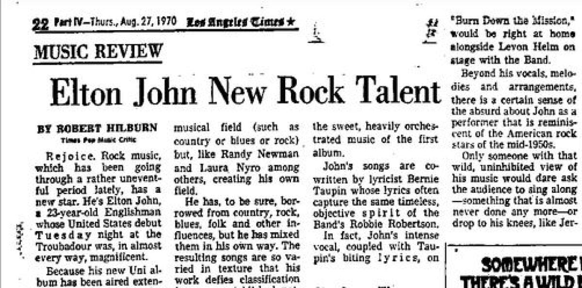 This 1970 review helped launch Elton John's career.