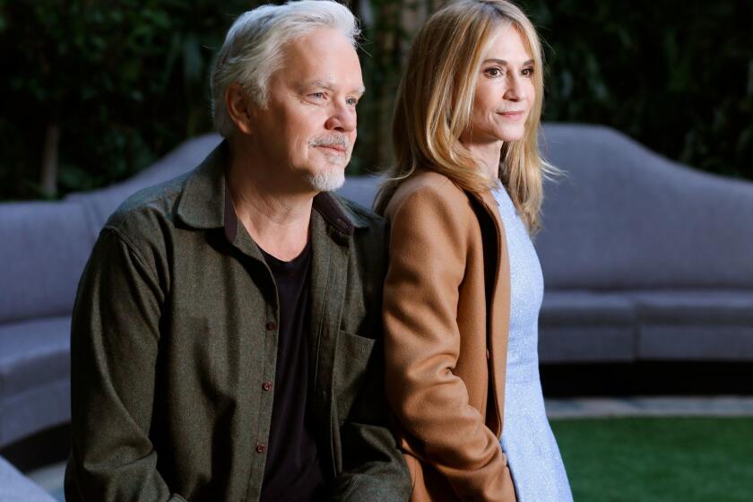 BEVERLY HILLS-CA-FEBRUARY 5, 2018: Oscar winners Tim Robbins, left, and Holly Hunter, who star in HBO's new series, "Here and Now, " about a multicultural family with a variety of personal turmoils, the two play a couple who have adopted children from other countries, and also have a pesky teenager, are photographed at the Four Seasons Hotel in Beverly Hills on Monday, February 5, 2018. (Christina House / Los Angeles Times)