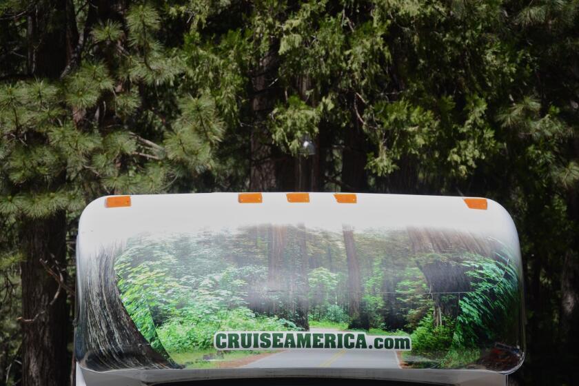 As the decorated cab of this rentedl RV in Yosemite makes clear, big trees are a key attraction in western parks. But many of Yosemite's giant sequoias are off-limits in 2016.