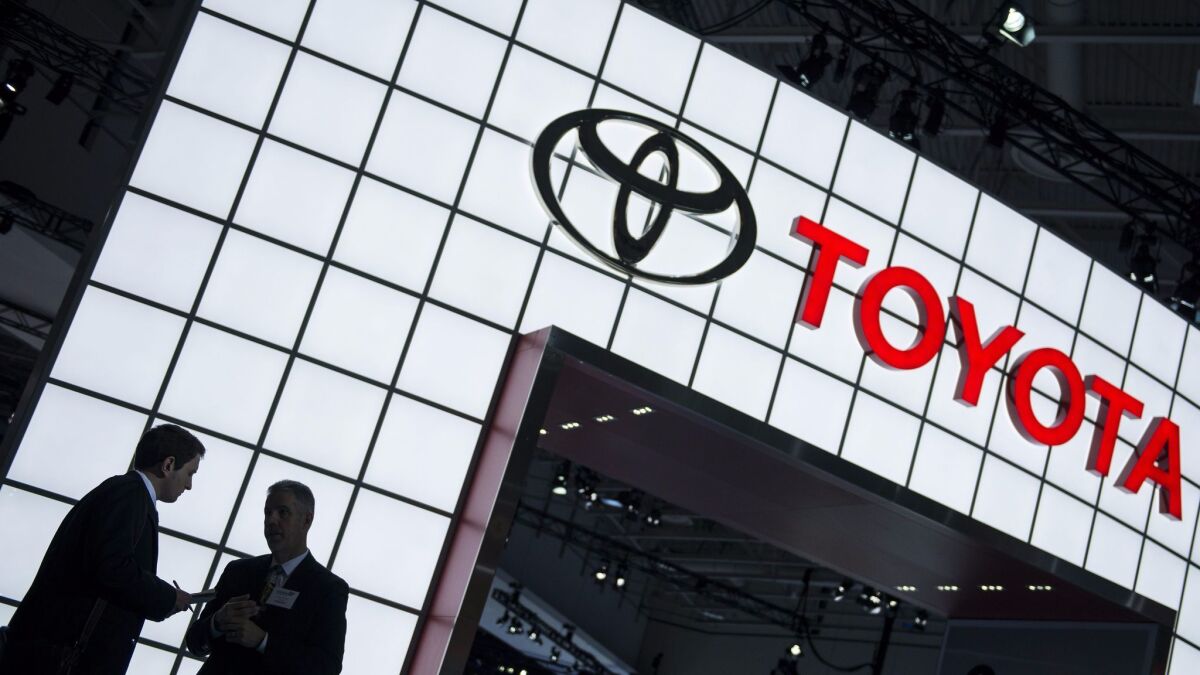 A Toyota display at the Washington Auto Show in 2014.