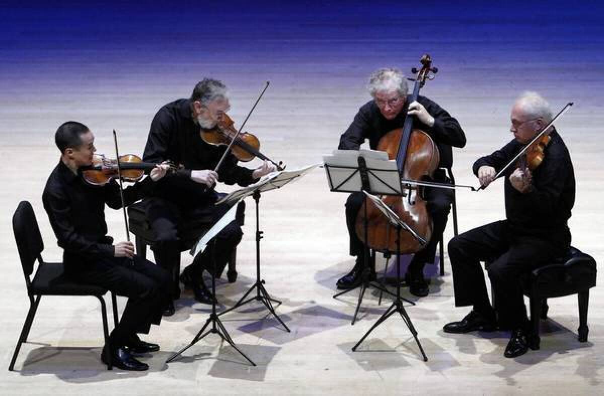 The Juilliard String Quartet, from left: Joseph Lin, Ronald Copes, Joel Krosnick and Roger Tapping.