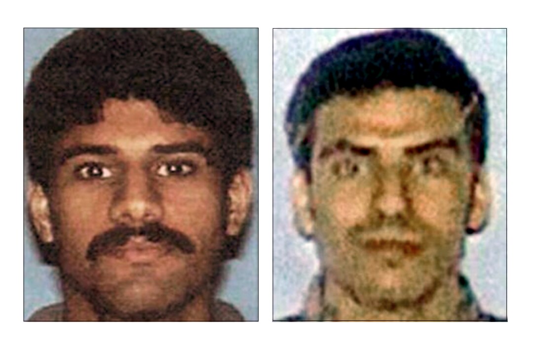 Photos released by the FBI of hijackers Nawaf al-Hazmi and Khalid al-Mihdhar