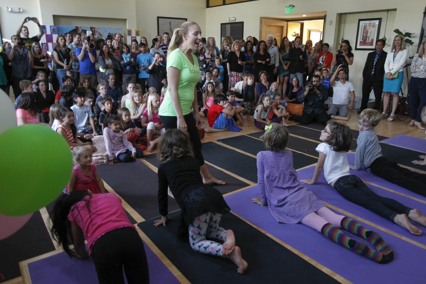 Students Demonstrate Yoga in Encinitas
