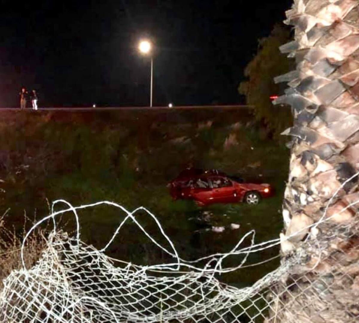 Authorities say a San Joaquin County sheriff's deputy struck a vehicle, causing the driver to lose control and slide into an embankment. An infant in the back seat died in the crash.